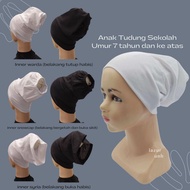 Inner Tudung Sekolah Inner Sekolah anak tudung budak sekolah - hitam dan putih