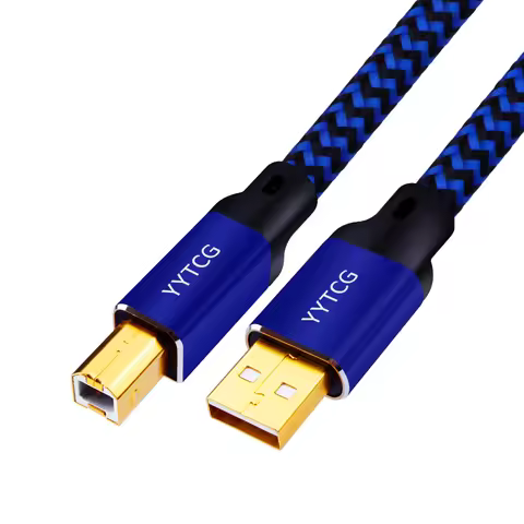 YYTCG Hifi USB Cable DAC A-B A-C A-A C-B C-C Alpha 6N OCC Digital AB Audio A to B High-end Type A to
