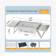 Foldable BBQ Grill Stainless Steel 2cm | 3 Heat Levels | 2-Second Setup | Portable 1.9kg for Camping