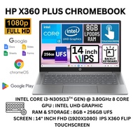 HP Chromebook Plus x360 14" (FHD Touchscreen, Intel i3-N305 8 Core, 8GB RAM, 256GB, Chrome OS)