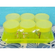 VIONA PLASTIC JARS 0.5KG SET (CONTENTS 6 JARS + TRAY) PLASTIC JARS EID JARS CAKE JARS FOOD JARS SNAC