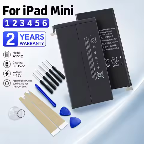 Replacement Battery for iPad Mini 1 2 3 4 5 6, Compatible with A1432 A1445 A1454 A1455 A1489 A1490 A