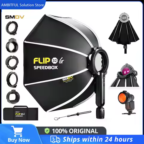 SMDV Flip 32 Quickly Release Parabolic Out Door Softbox for A2 Godox V1 AD100PRO AD300PRO V860III AD