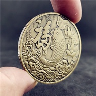 Embossed Koi Coin Commemorative Coin Live Commemorative Coin Chinese Koi Coin Auspicious Fish Koi Fu