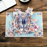 Children's Day Father's Day 3D Three-Dimensional Greeting Card Teacher's Day Flower Butterfly Card G