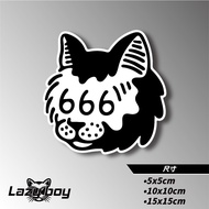 Cat American Style 666 Dark Black Cat Car Sticker Sticker Waterproof Sticker Laptop Sticker Motorcyc