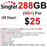 Singtel $25 | 288GB Data | 1000min IDD | 2500min Local | 100 SMS | Ultimate Plan | Renewal | Singtel
