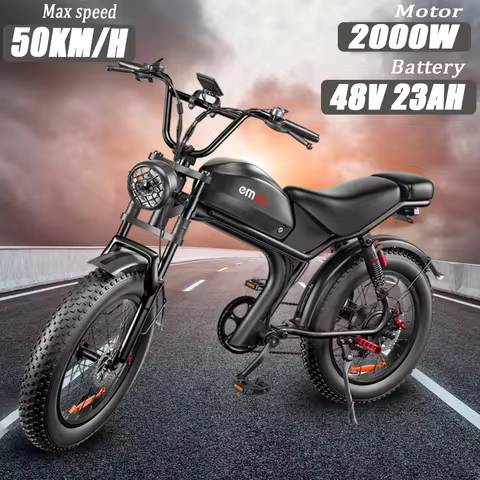 Electric bike C93 2000w dual motor 48V 23AH lithium battery adult Electric bicycle 20 inch fat tire 
