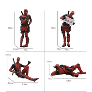 Deadpool โมเดลตุ๊กตาขยับแขนขาได้ท่านั่งแบบ2รูปแบบ, คอลเลกชั่นตุ๊กตาขนาดเล็กสำหรับผู้ชาย x คอลเลกชั่น