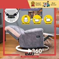 EWJ [READY STOCK] 360° SWIVEL 1 SEATER RECLINER SOFA /  ROCKING CHAIR / RELAX CHAIR