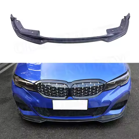 3Pcs Front Bumper Splitter Lip Spoiler Kit For BMW 3 Series G20 G28 2019‑2022 M‑Sport Bumper Glossy 