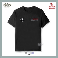 T Shirt Round Neck Sulam Mercedes Brabus AMG Performance Design G63 E63 C43 A45 Baju Lelaki Cotton F