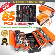 LADDERMAN 85PCS/ 86PCS Set Kotak Spanar Metal Tool Box Set Tool Box Heavy Duty Tools Box Full Box Ra
