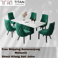 Premium TITAN Meja Makan Marble Set Dining /  Meja Set Meja Makan Marble Dining Table Dining Set 4 k