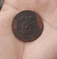 Coin Netherlandsch Indie 2 1/2 Cent Benggol 1 duit tahun 1857 Kondisi sama seperti Fotonya t513