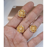 24K carved dubai gold ring