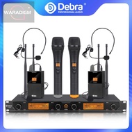 Debra Audio D-240 4 Channel Handheld or Lavalier &amp; Headset UHF Wireless Microphone System For speech Karaoke party