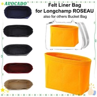 AVOCAYY Liner Bag, Bucket Bag Felt Insert Bag, Durable Storage Bags Multi-Pocket Travel Bag Organizer for Longchamp ROSEAU