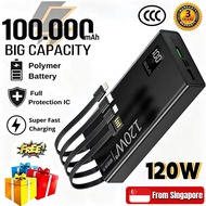 【SG】CCC 120W Super Fast Charging Powerbank 100000mAh Power Bank Qc3.0 Charger Support Portable Charg