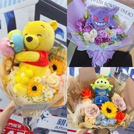 獨家正版｜專業花藝師主理｜出面賣$400+  網店收費合理 💕正版 寵物小精靈花束 精靈寶可夢花束 耿鬼花束 耿鬼公仔花束 耿鬼生日花束 耿鬼畢業花束 $258 、氣球小熊維尼花束$258、飛船三眼仔