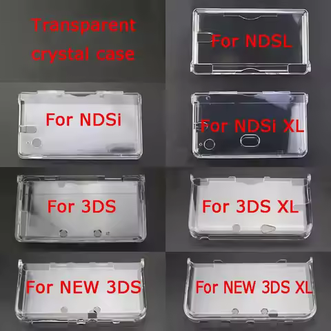 1PC For NDSL/NDSi/NDSi XL/3DS/3DS XL/NEW 3DS/NEW 3DS XL Console Transparent Plastic Crystal Case Cov