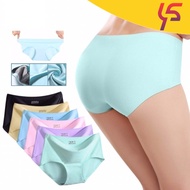 Ice Silk Panties Seamless Women Underwear Middle Waist Seluar Dalam Wanita Women Briefs Underwear Pa