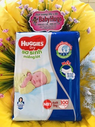 [Tặng 9 miếng] Miếng lót sơ sinh Huggies NB1 - 108 miếng (Cho bé dưới 5kg)
