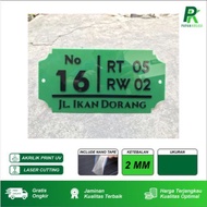 HIJAU Green House Number Raised Letters Green House Number