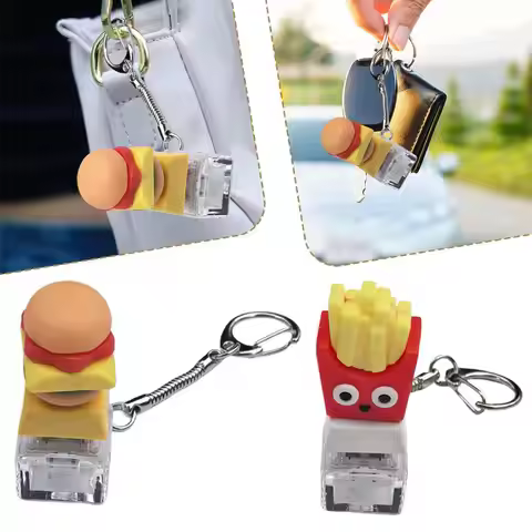 Funny Burger Fries Mechanical Keyboard Keychain Stress Relief Fidget Gift Keycap Clicker For Kids Ad