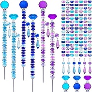 Exway 150 PCS DIY Fairy Wand Beaded Garden Stake Kits with Assortment Large Hole Beads 6 Crystal Sto