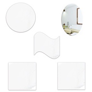 #FEEL-IMB# Mirror Wall Sticker Self Adhesive for Home Room Bathroom Decor Oval Square