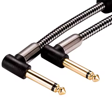 HIfi Audio Cable MONO 6.35mm Male to 6.35mm Male for Electric Organ Guitar Angle 1/4 Inch TS Jack to