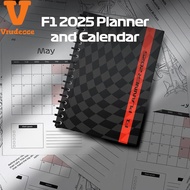 F1 2025 Planner and Calendar Planner with F1 Track DesignSpiral BoundMonthly Planner with Passion fo