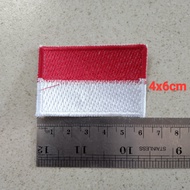 MERAH PUTIH Bet red and white embroidered flag 4x6cm premium red and white embroidered badge