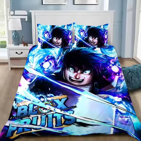 Blox Fruits Duvet Cover Pillowcase Bedding Set Adult Boy Girl Bedroom Decoration Children Gift Singl