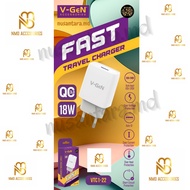 Adapter Charger V-GeN VTC1-22 Fast Charging QC3.0 Travel Charger 18W Battery Adapter Charger V-GeN V