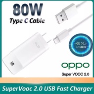 ชุดชาร์จออปโป้ OPPO TYPE C 80W Super VOOC SET [ หัวชาร์จ+สายชาร์จ ] รองรับชาร์จเร็ว Super VOOC รับปร