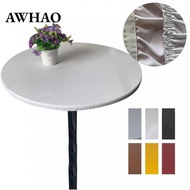 AWHAO Wateproof Table Cover Anti-slip Fitted Tablecloth with Polyester Backing  to 120cm/48inch Dia.