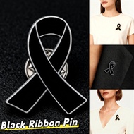 Black Ribbon Pin Badge Brooch Funerals Memorial Pin Enamel Black Ribbon Badge Mourning Badge Funeral