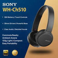 Sony WH-CH510 หูฟังไร้สาย บลูทูธ On-Ear Headphones - 35H Battery Lightweight Clear Sound for Music &
