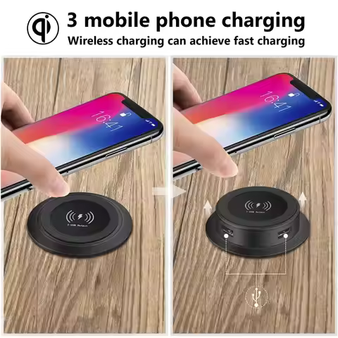 3in1 Multifunctional Fast Wireless Charger Under Desktop Embedded Quick Wireless Charger With USB Po