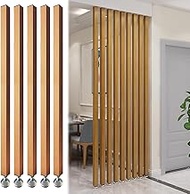 YVYKFZD Wall Partition Room Divider Floor to Ceiling Wooden Slats, Decorative Privacy Screens, Wall 