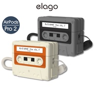 < elago > AirPods Pro 2 Retro Cassette Protective Case Earphone Apple