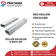 Hollow  Galvalum 4x4 ketebalan 0.30mm Hollow Galvanis Rangka Plafon | surabaya