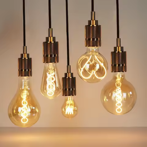 LED Edison Filament Bulbs Golden Art Lights ST64 G80 G95 G125 Dimmable E27 4W 8W 2700K 360 Degree En