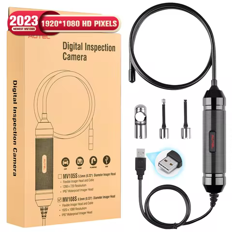 Autel MaxiVideo MV108S Camera MV108S Endoscope Inspection Tool 1920x1080 Resolution 8.5mm/0.33" Digi