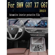 For BMW G07 X7 G67 2023 Navigation Center Console Gear Panel Screen TPU Car Interior Protective Film