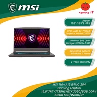 MSI Thin A15 B7UC 204 Gaming Laptop - 15.6" FHD IPS 144Hz/R7-7735HS/8GB DDR4/512GB SSD/RTX3050/Win11