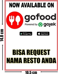 Stiker Gofood & Grabfood 6 Lembar Bisa Request Nama Resto