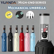 YUANDA 60 Ribs Transparent Mechanical Handle Large Size UV Resistant Folding Automatic Umbrella A19